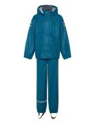 Pu Rain No Susp. Outerwear Rainwear Rainwear Sets Blue Mikk-line