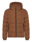 Hooded Sports Puffer Jacket Foret Jakke Brown Superdry