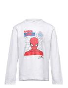 Tshirt Tops T-shirts Long-sleeved T-Skjorte Grey Spider-man