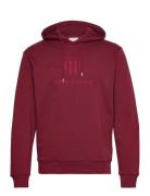 Reg Tonal Shield Hoodie Tops Sweatshirts & Hoodies Hoodies Burgundy GA...