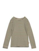 T-Shirt L/S Modal Striped Tops T-shirts Long-sleeved T-Skjorte Green P...