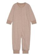 Pyjamas Striped Pyjamas Sie Jumpsuit Beige Lindex