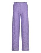 Bristol Lace Pants Bottoms Trousers Straight Leg Purple Noella