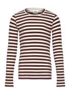 5X5 Classic Stripe Talika Top Tops T-shirts Long-sleeved T-Skjorte Bur...