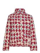 Harlequin Printed Quilted Cropped Jacket Quiltet Jakke Red Bobo Choses