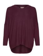 Wa-Sim Tops Knitwear Jumpers Burgundy Wasabiconcept