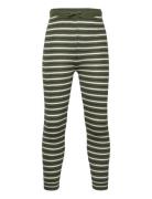 Merino Classic Rib Leggings W. Drawstrings Bottoms Leggings Green Cope...