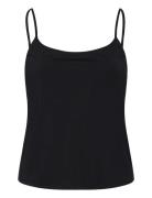 Slim-Fit Top With Thin Straps Tops T-shirts & Tops Sleeveless Black Ma...