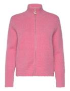 Fluffy Knit Cardigan Tops Knitwear Cardigans Pink Coster Copenhagen