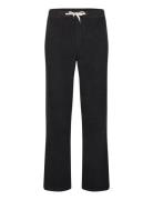 Elastic Waist Corduroy Pants Bottoms Trousers Casual Black Lindbergh