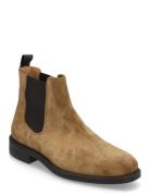 Slhjoseph Suede Chelsea Boot Støvlet Chelsea Boot Brown Selected Homme