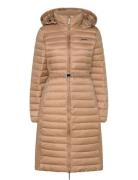 Lw Padded Smocking Midi Coat Foret Jakke Beige Calvin Klein