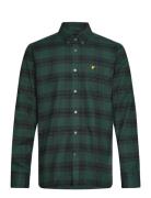 Tonal Check Flannel Shirt Tops Shirts Casual Green Lyle & Scott