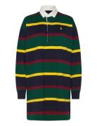 Striped Cotton Jersey Rugby Dress Knælang Kjole Green Polo Ralph Laure...