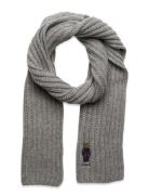 Polo Bear Rib-Knit Scarf Accessories Scarves Winter Scarves Grey Polo ...