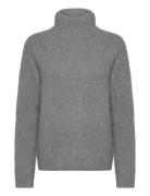 Mmthyra Highneck Knit Tops Knitwear Turtleneck Grey MOS MOSH