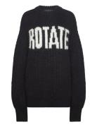 Knitted Logo Sweater Tops Knitwear Jumpers Black ROTATE Birger Christe...