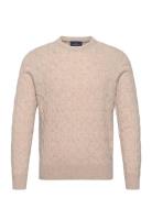 Lw Cable Crew Tops Knitwear Round Necks Beige Hackett London