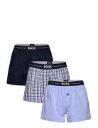 3P Woven Boxer Underwear Boxer Shorts Blue BOSS