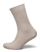 Julia Glitter Sock Lingerie Socks Regular Socks Beige Mp Denmark