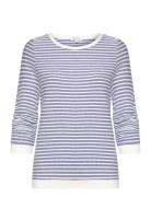 Striped Jacquard Sweatshirt Tops Knitwear Jumpers Blue Tom Tailor