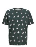 Jjxmas Merry Aop Tee Ss Crew Neck Tops T-Kortærmet Skjorte Green Jack ...