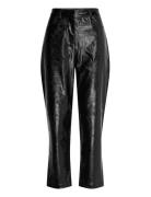 Emmett Pu Tapered Trouser Bottoms Trousers Leather Leggings-Bukser Bla...