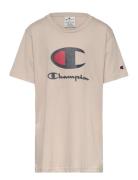 Crewneck T-Shirt Sport T-Kortærmet Skjorte Beige Champion