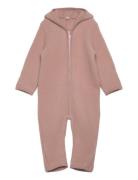 Pram Suit Wool Fleece  Outerwear Fleece Outerwear Fleece Suits Pink Hu...