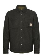 Ace Boucle Overshirt Tops Overshirts Khaki Green Fat Moose