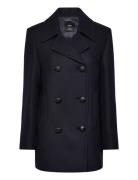 Structured Over Wool Coat Uldjakke Jakke Navy Mango