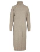 Vijulle L/S Highneck Midi Knit Dress/Ka Maxikjole Festkjole Brown Vila