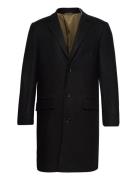 Recycled Wool Coat Uldfrakke Frakke Black Lindbergh