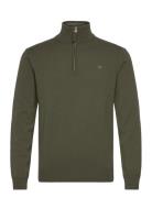 Superfine Lambswool Half Zip Tops Knitwear Half Zip Jumpers Green GANT