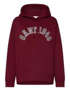 Gant 1949 Arch Hoodie Tops Sweatshirts & Hoodies Hoodies Burgundy GANT