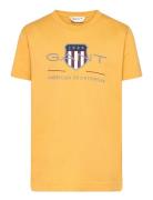 Archive Shield Ss T-Shirt Tops T-Kortærmet Skjorte Yellow GANT