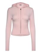 Knitted Lounge Jacket Tops Sweatshirts & Hoodies Hoodies Pink Gina Tri...