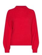 Patrisia Solid Knit Pullover Tops Knitwear Jumpers Red A-View