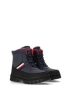 Tommy Hilfiger Faux Fur Ankle Boots Vinterstøvler Med Snøre Blue Tommy...