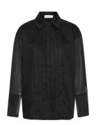 Kbsilke Shirt Tops Shirts Long-sleeved Black Karen By Simonsen