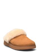 Gen-Ff Shearling-Collar Suede Slippers Slippers Hjemmesko Beige FitFlo...