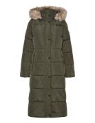 Faux-Fur-Trim Hooded Down Coat Foret Jakke Green Lauren Ralph Lauren