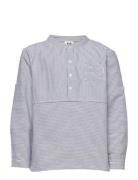 Emil Band Collar Shirt Tops Shirts Long-sleeved Shirts Blue Emil I Lön...