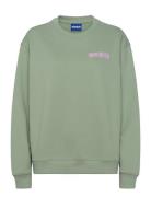 Over D Crew_B_1 Tops Sweatshirts & Hoodies Sweatshirts Green HUGO BLUE