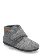 Slippers Wool Velcro Slippers Hjemmesko Grey En Fant