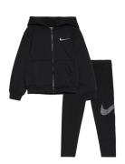 Nike Shine Hoodie And Leggings Set Sport Sweatsuits Black Nike