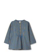 Bæk&Bølge Irene Shirt M/L Blue/Ochre Top Blue Juna