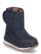 Winter Boot Padded Vinterstøvler Med Burrebånd Navy Mikk-line