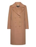 Wool-Blend Double-Breasted Coat Uldfrakke Frakke Beige Lauren Ralph La...