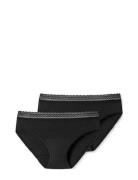 Midi Trusser, Tanga Briefs Black Schiesser